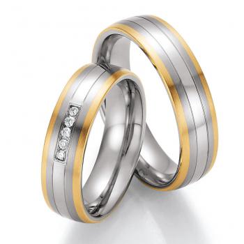 Partnerringe Edelstahl Gold/Keramik von Ruesch 88/60090-060